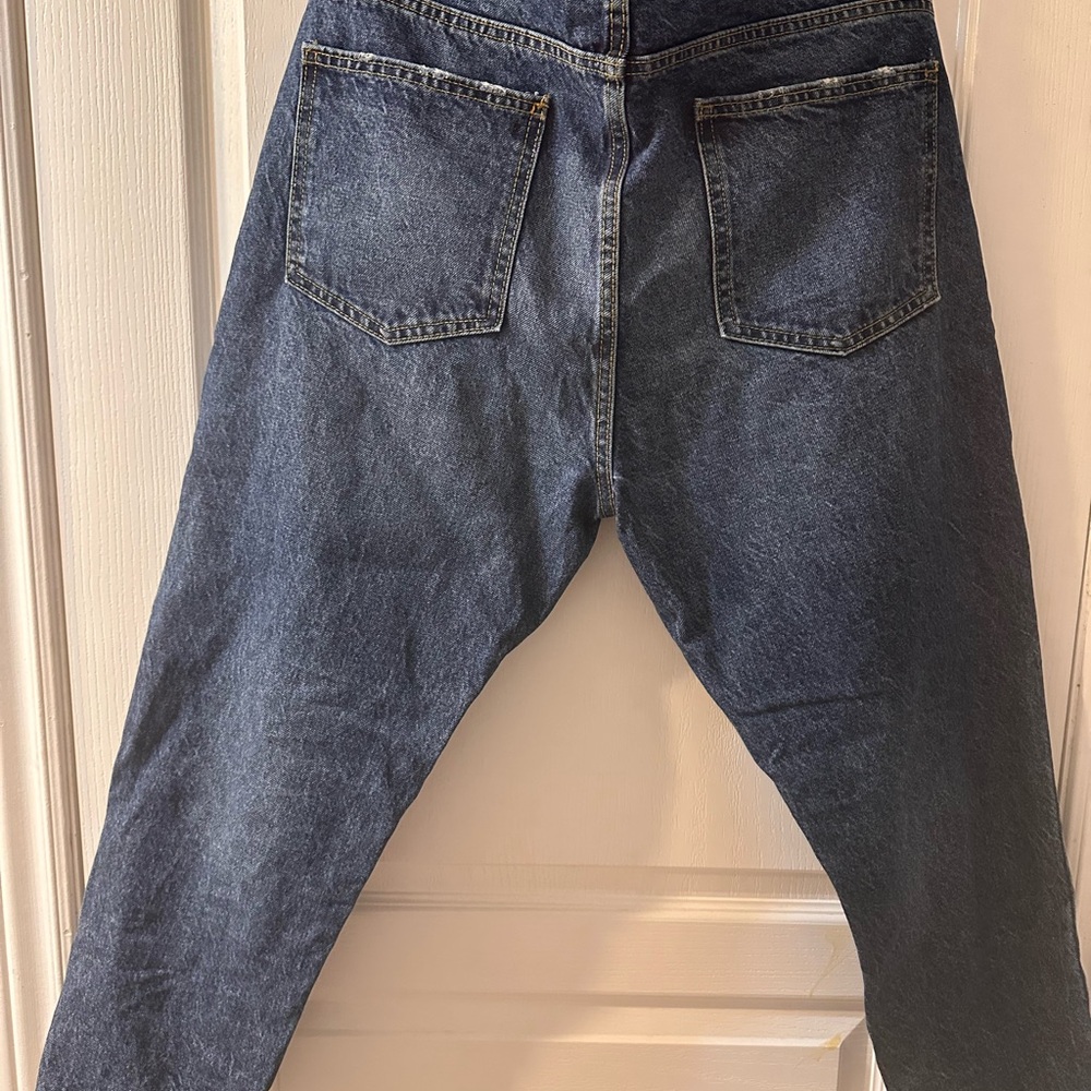 Zara Men's Relaxed Dark Blue Denim Jeans - Picture 2 of 4